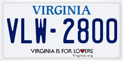 VA license plate VLW2800