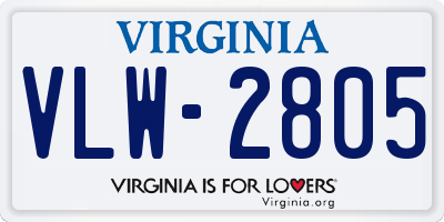 VA license plate VLW2805