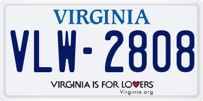 VA license plate VLW2808