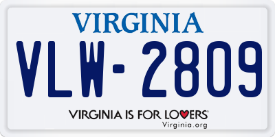 VA license plate VLW2809