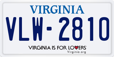 VA license plate VLW2810