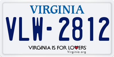 VA license plate VLW2812