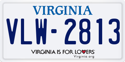 VA license plate VLW2813