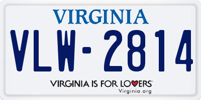 VA license plate VLW2814