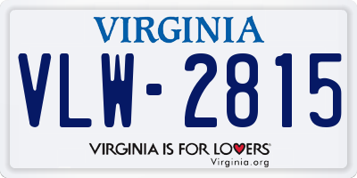 VA license plate VLW2815