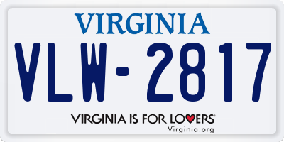 VA license plate VLW2817