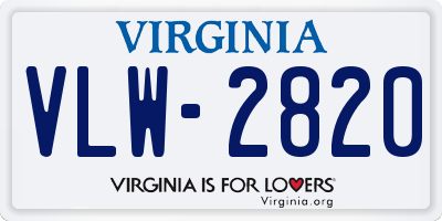 VA license plate VLW2820