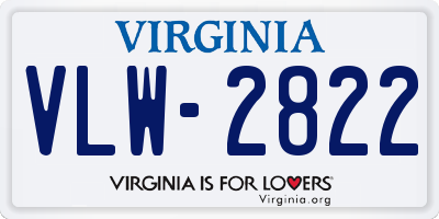 VA license plate VLW2822