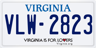 VA license plate VLW2823