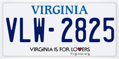 VA license plate VLW2825