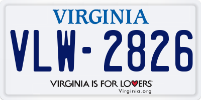 VA license plate VLW2826