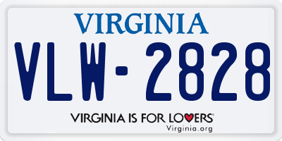 VA license plate VLW2828