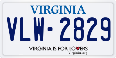 VA license plate VLW2829