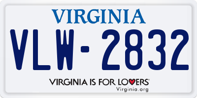 VA license plate VLW2832