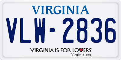 VA license plate VLW2836