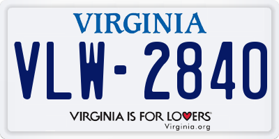 VA license plate VLW2840