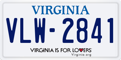 VA license plate VLW2841