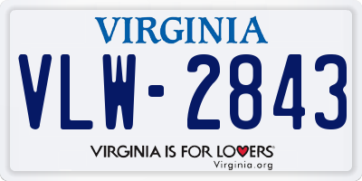 VA license plate VLW2843