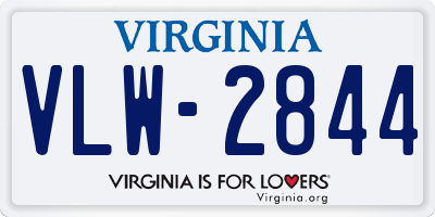 VA license plate VLW2844