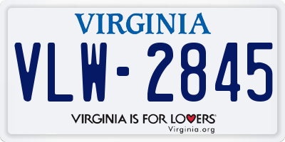 VA license plate VLW2845