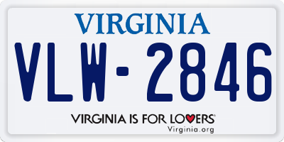 VA license plate VLW2846