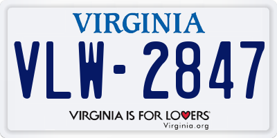 VA license plate VLW2847