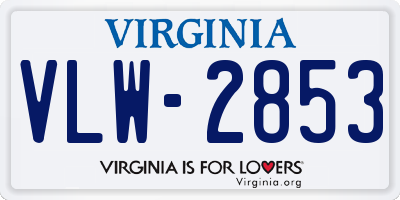 VA license plate VLW2853