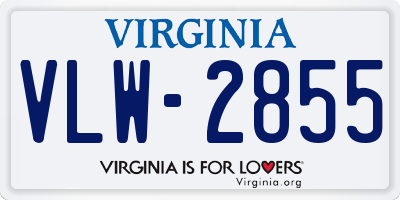 VA license plate VLW2855