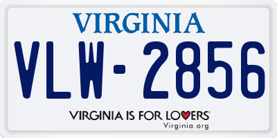 VA license plate VLW2856