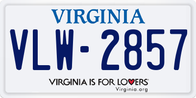 VA license plate VLW2857