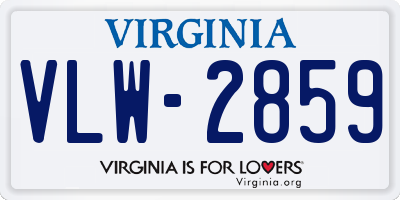 VA license plate VLW2859