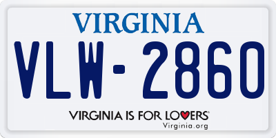 VA license plate VLW2860