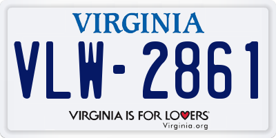 VA license plate VLW2861