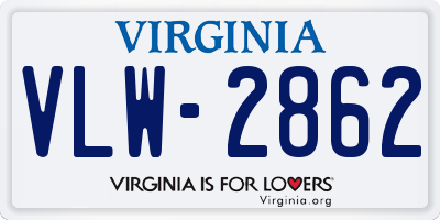 VA license plate VLW2862