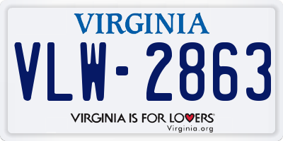 VA license plate VLW2863