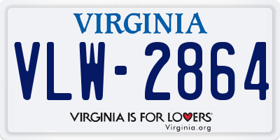 VA license plate VLW2864