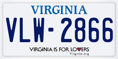 VA license plate VLW2866