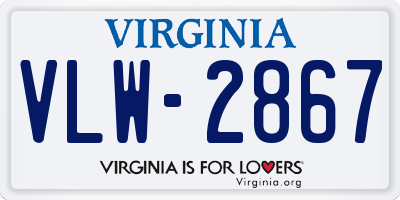 VA license plate VLW2867