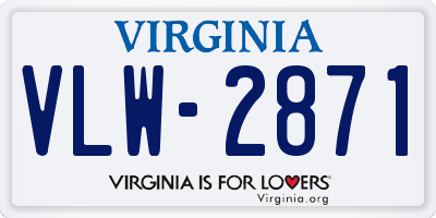 VA license plate VLW2871