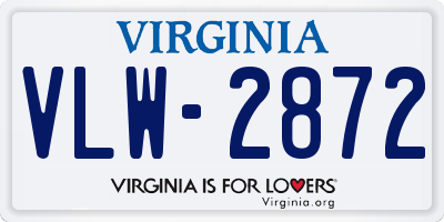 VA license plate VLW2872