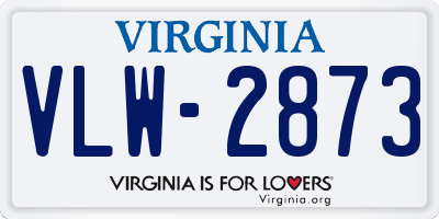 VA license plate VLW2873