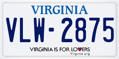 VA license plate VLW2875