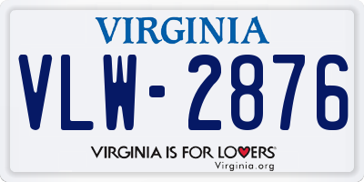 VA license plate VLW2876