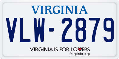 VA license plate VLW2879