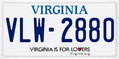 VA license plate VLW2880