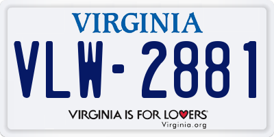 VA license plate VLW2881