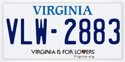 VA license plate VLW2883