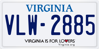 VA license plate VLW2885