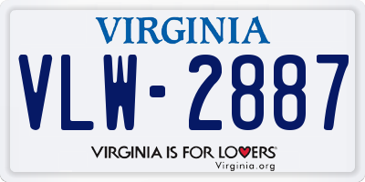 VA license plate VLW2887