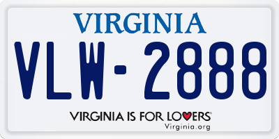 VA license plate VLW2888